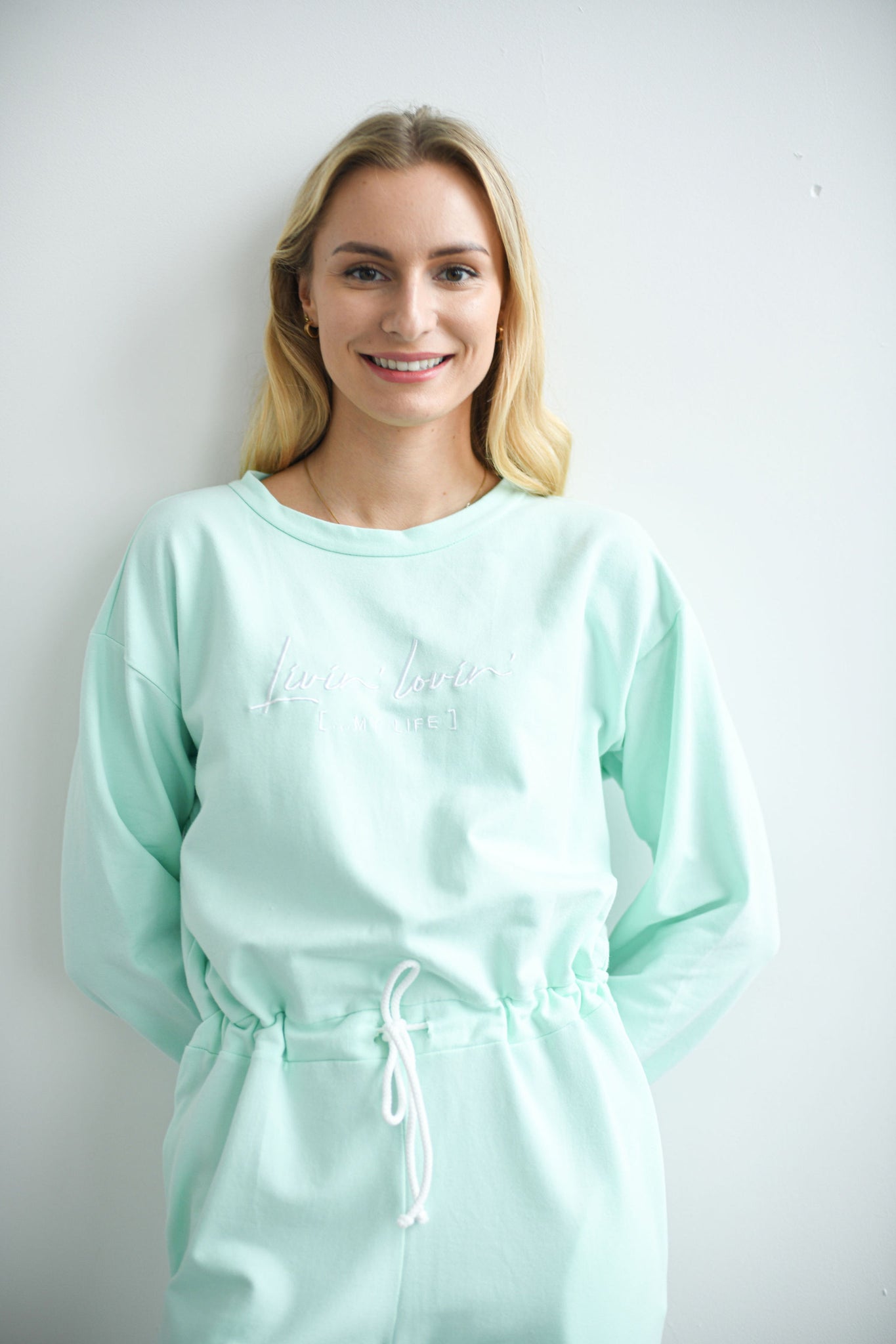 MINT GREEN ORGANIC COTTON CASUAL JUMPSUIT