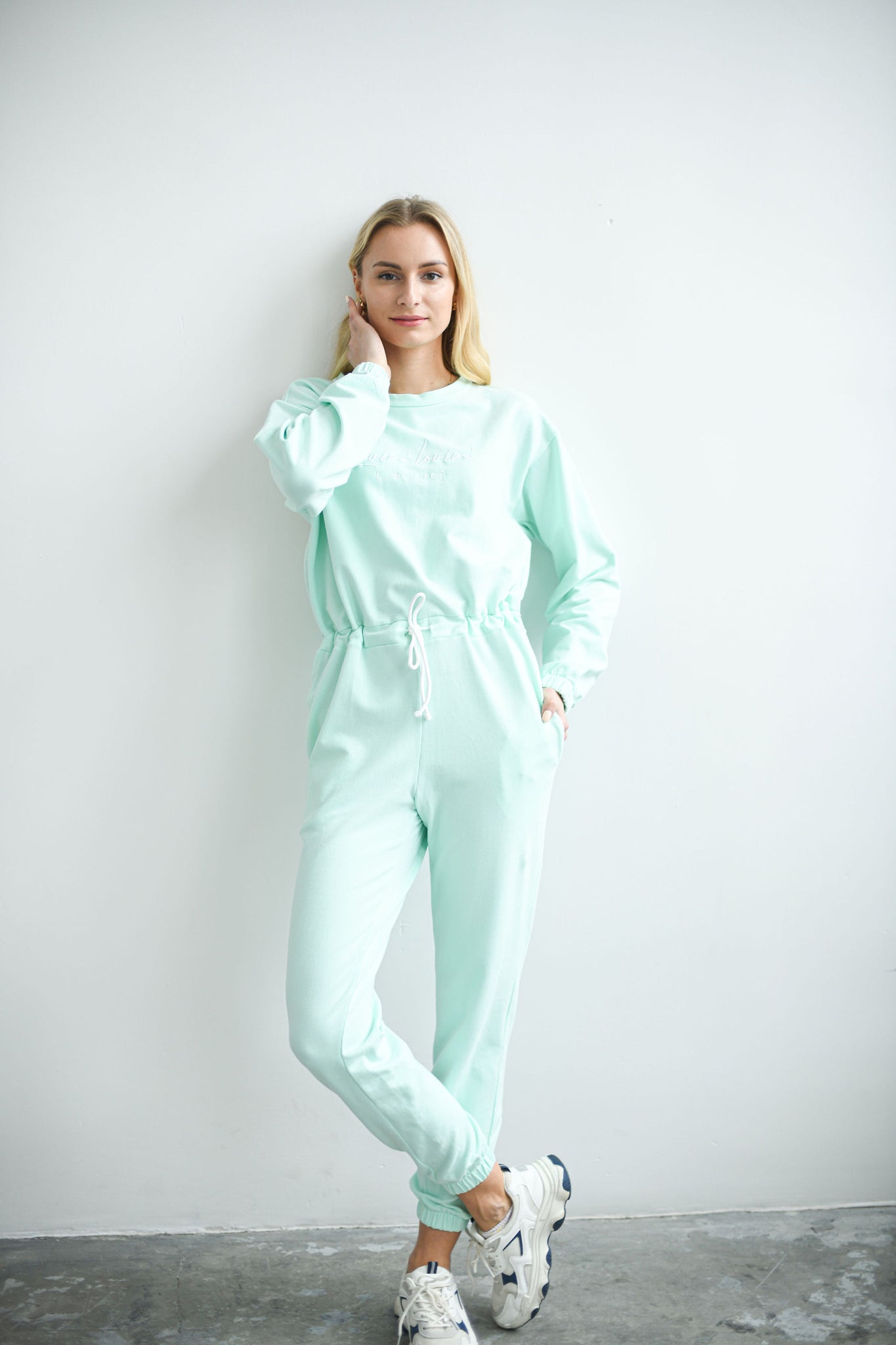 MINT GREEN ORGANIC COTTON CASUAL JUMPSUIT