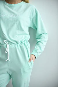 MINT GREEN ORGANIC COTTON CASUAL JUMPSUIT