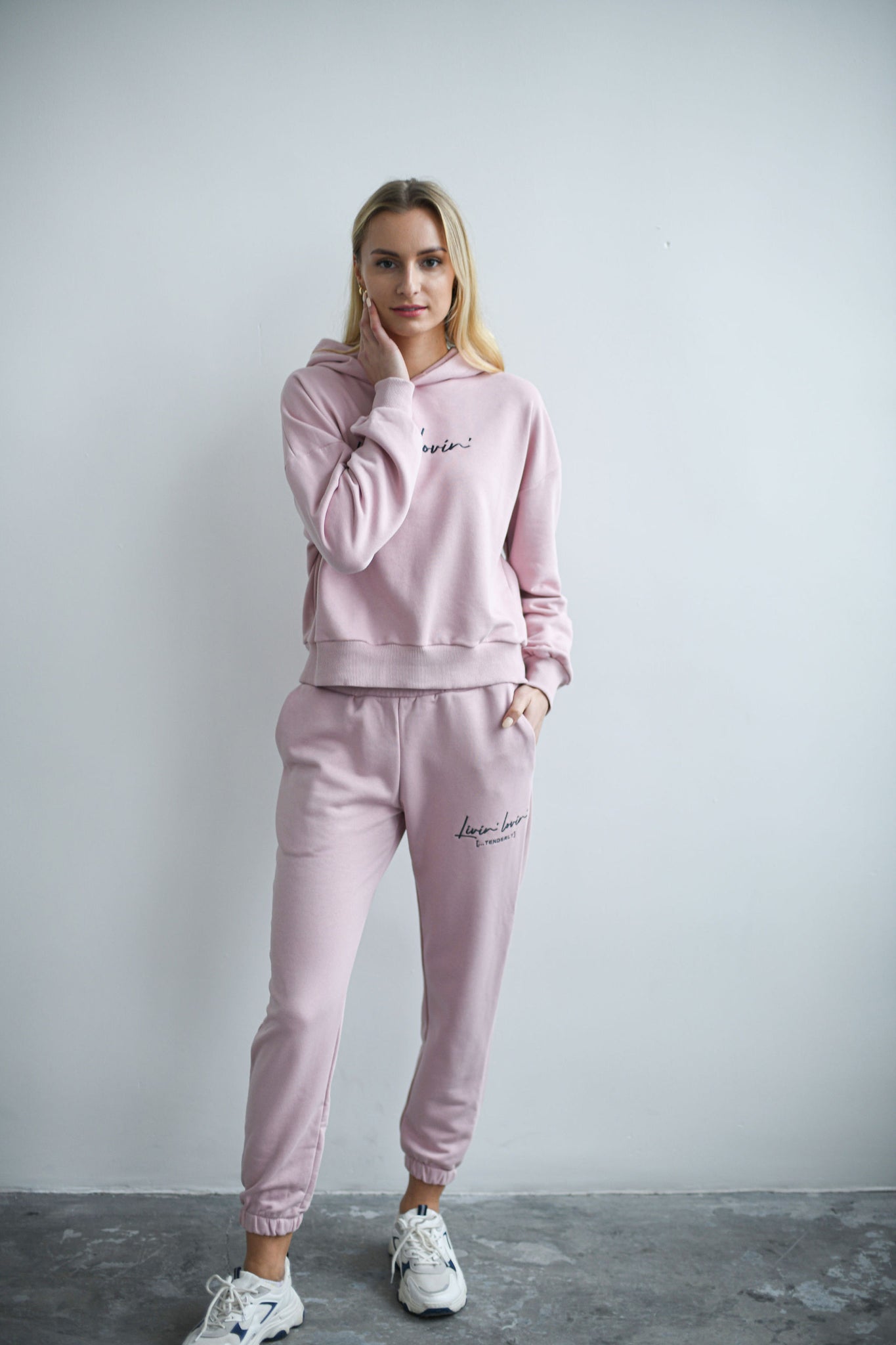 PINK ORGANIC 100% COTTON TRACKSUIT FOR WOMEN