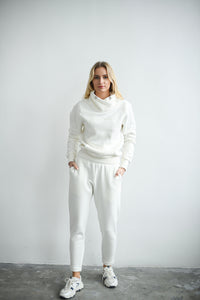 White cotton sweatsuit hot sale