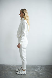 WHITE ORGANIC 100% COTTON TRACKSUIT FOR WOMEN