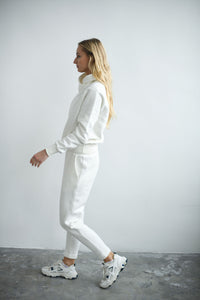 WHITE ORGANIC 100% COTTON TRACKSUIT FOR WOMEN